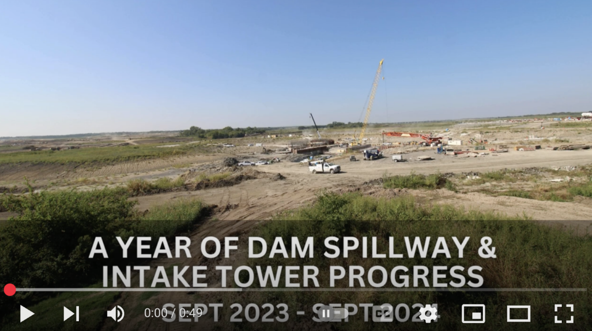 Photo of Video showing 2024 progress on the lake dam & intake